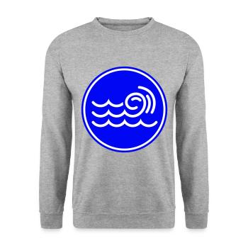 Icône d’onde - Sweat-shirt Unisexe - gris chiné - Devant - Alina (178cm) & Michal (187cm)