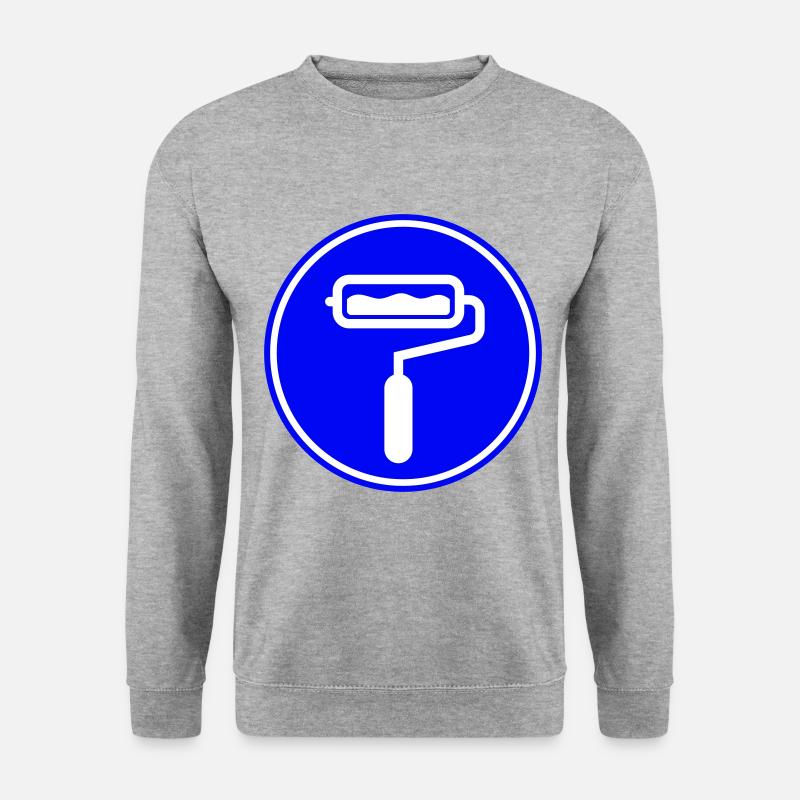 Maler Silhouette icon - Unisex Pullover - Weißgrau meliert