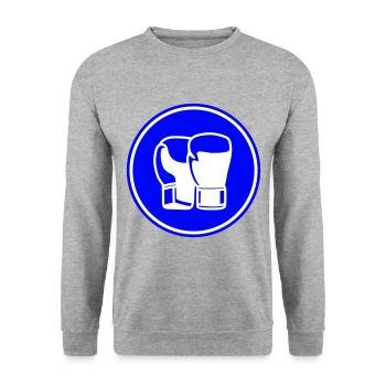 Symbole des gants de boxe - Sweat-shirt Unisexe - gris chiné - Devant - Alina (178cm) & Michal (187cm)
