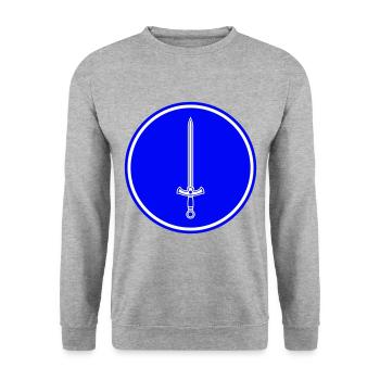 Sword Icon Icon - Unisex Sweatshirt - salt & pepper - Front - Alina (178cm) & Michal (187cm)
