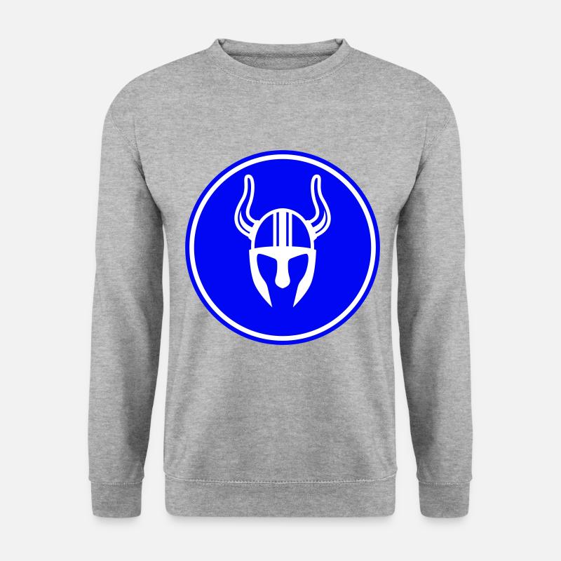 Wikinger Helm - Unisex Pullover - Weißgrau meliert