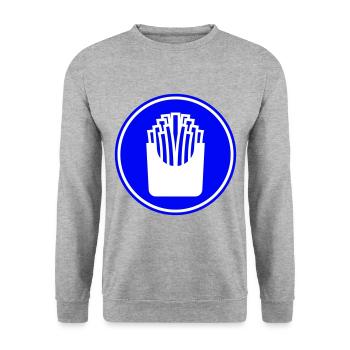 Français symbole de restauration rapide frites - Sweat-shirt Unisexe - gris chiné - Devant - Alina (178cm) & Michal (187cm)