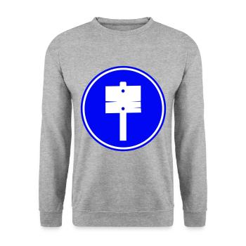 Wegweiser icon - Unisex Pullover - Weißgrau meliert - Vorne - Alina (178cm) & Michal (187cm)