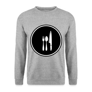 Fork Cutlery - Unisex Sweatshirt - salt & pepper - Front - Alina (178cm) & Michal (187cm)