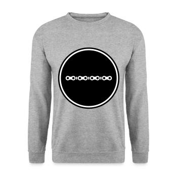 Fahrrad Kette - Unisex Pullover - Weißgrau meliert - Vorne - Alina (178cm) & Michal (187cm)