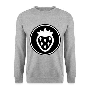 Strawberry Icon Icon - Unisex Sweatshirt - salt & pepper - Front - Alina (178cm) & Michal (187cm)