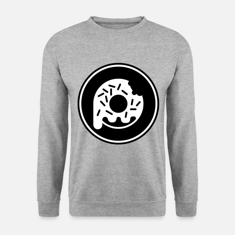 Donut essen - Unisex Pullover - Weißgrau meliert