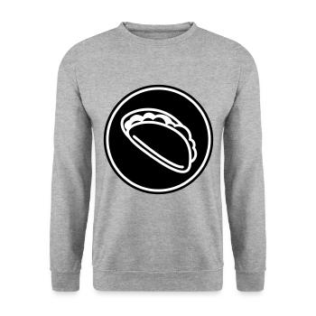 Burrito Symbol - Unisex Sweatshirt - salt & pepper - Front - Alina (178cm) & Michal (187cm)
