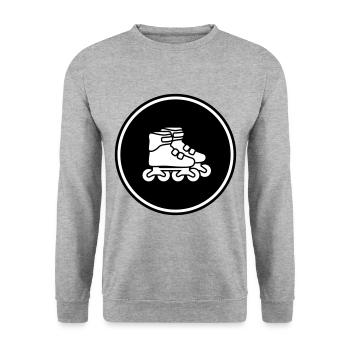 Inline skates symbol - Unisex Pullover - Weißgrau meliert - Vorne - Alina (178cm) & Michal (187cm)