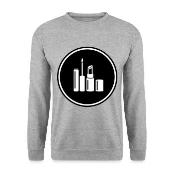 Make Up Cosmetics Icon - Unisex Sweatshirt - salt & pepper - Front - Alina (178cm) & Michal (187cm)