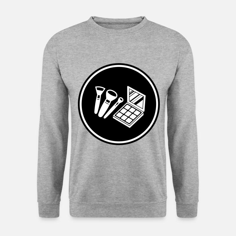 Make Up Kosmetik Icon - Unisex Pullover - Weißgrau meliert