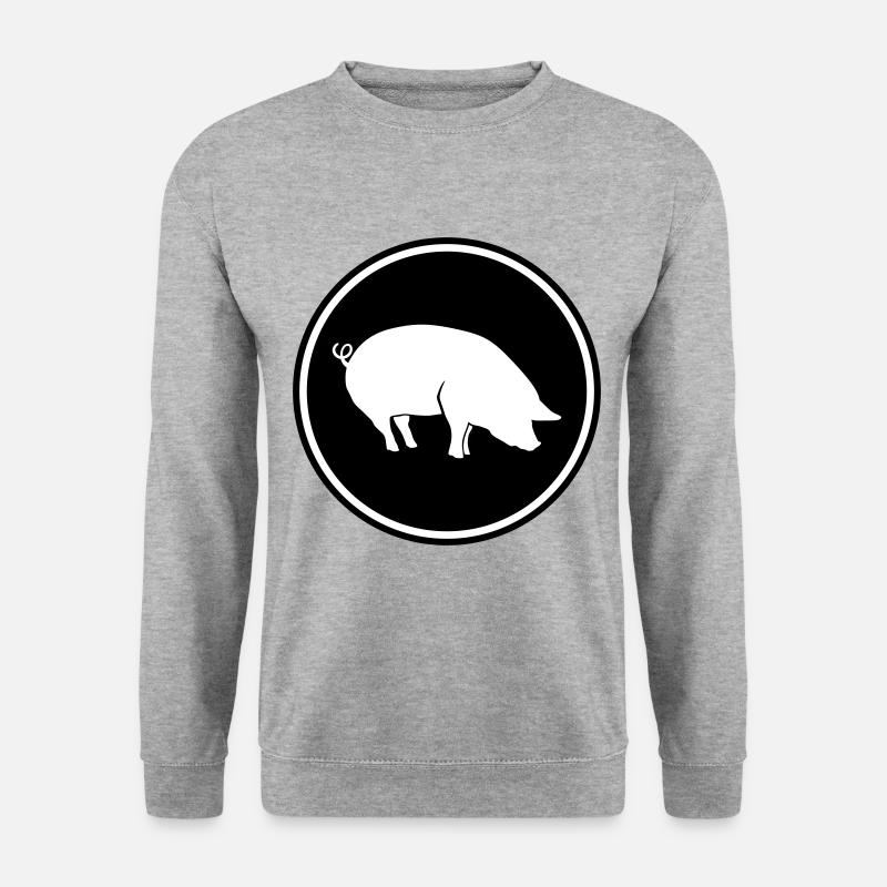 Schwein Tier - Unisex Pullover - Weißgrau meliert