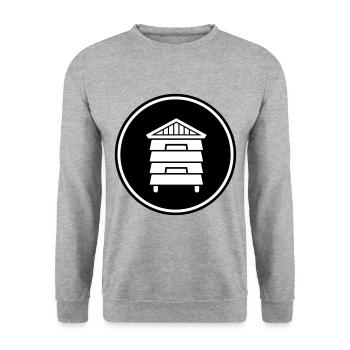 Honig Imker - Unisex Pullover - Weißgrau meliert - Vorne - Alina (178cm) & Michal (187cm)