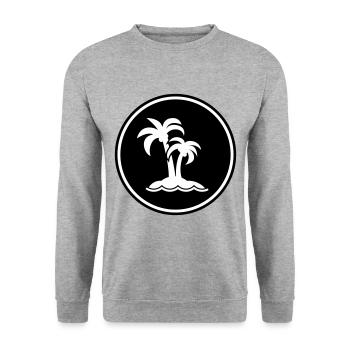 palm island symbol - Unisex Sweatshirt - salt & pepper - Front - Alina (178cm) & Michal (187cm)