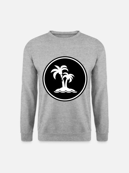 palm island symbol - Unisex Sweatshirt - salt & pepper