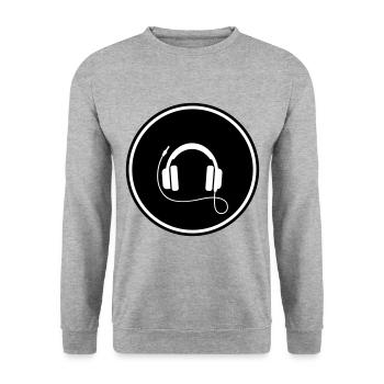 Headphone Music Symbol - Unisex Sweatshirt - salt & pepper - Front - Alina (178cm) & Michal (187cm)