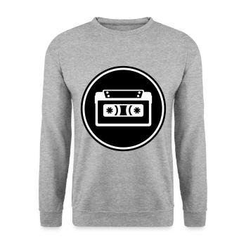 Cassette Tape Symbol - Unisex Sweatshirt - salt & pepper - Front - Alina (178cm) & Michal (187cm)