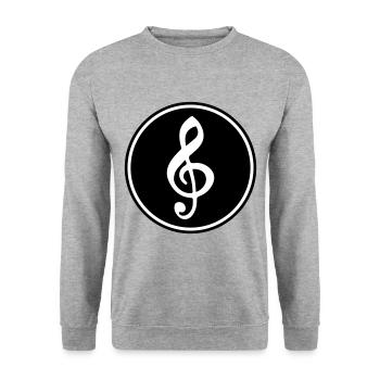 Musicien de partitions - Sweat-shirt Unisexe - gris chiné - Devant - Alina (178cm) & Michal (187cm)