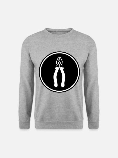 Zange Handwerker - Unisex Pullover - Weißgrau meliert
