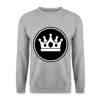 Crown Symbol - Unisex Sweatshirt - salt & pepper - Front - Alina (178cm) & Michal (187cm)
