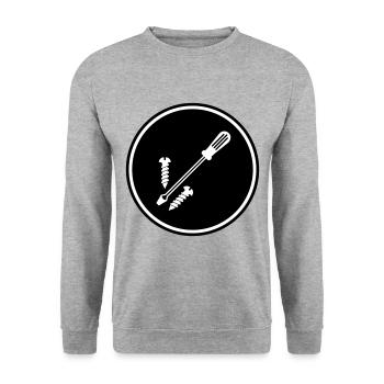 Screwdriver Symbol - Unisex Sweatshirt - salt & pepper - Front - Alina (178cm) & Michal (187cm)