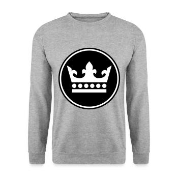 Krone Silhouette - Unisex Sweatshirt - salt & pepper - Front - Alina (178cm) & Michal (187cm)