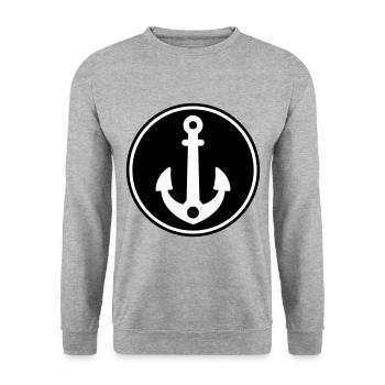 Anchor icon icon - Unisex Sweatshirt - salt & pepper - Front - Alina (178cm) & Michal (187cm)