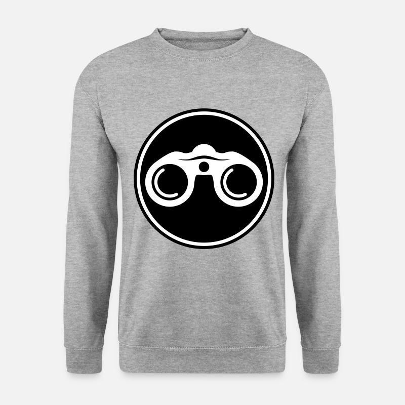 Fernglas Symbol - Unisex Pullover - Weißgrau meliert
