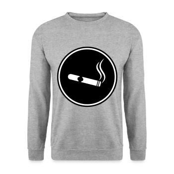 Cigar Symbol - Unisex Sweatshirt - salt & pepper - Front - Alina (178cm) & Michal (187cm)