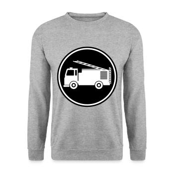 Fire engine - Unisex Sweatshirt - salt & pepper - Front - Alina (178cm) & Michal (187cm)