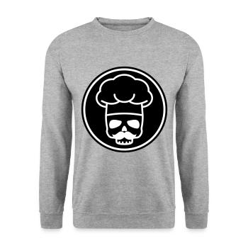 Koch skull icon - Unisex Sweatshirt - salt & pepper - Front - Alina (178cm) & Michal (187cm)