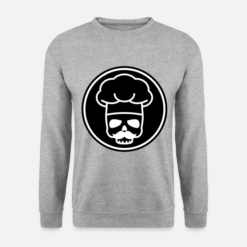 Koch skull icon - Unisex Pullover - Weißgrau meliert