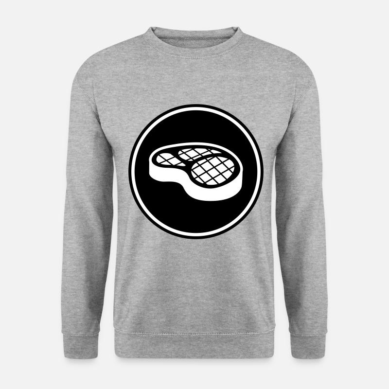 Fleisch steak symbol - Unisex Pullover - Weißgrau meliert