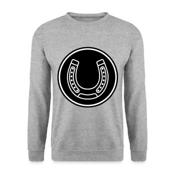 Hufeisen Icon - Unisex Pullover - Weißgrau meliert - Vorne - Alina (178cm) & Michal (187cm)