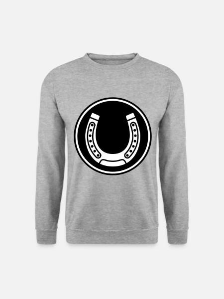 Hufeisen Symbol - Unisex Pullover - Weißgrau meliert