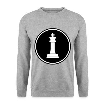 pièce d'échecs roi - Sweat-shirt Unisexe - gris chiné - Devant - Alina (178cm) & Michal (187cm)