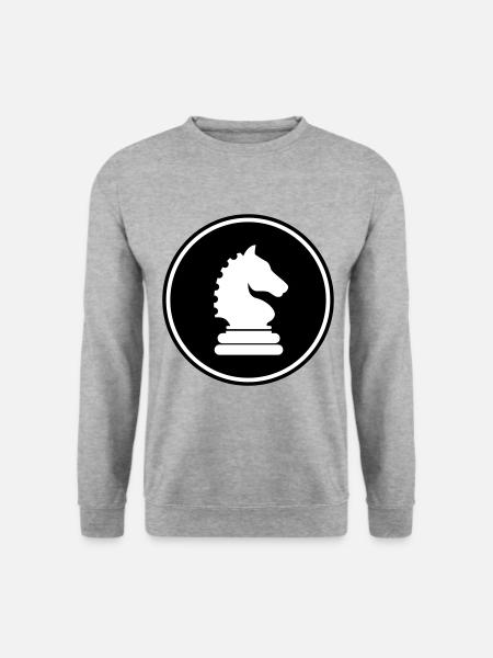 pièce d'échecs cheval - Sweat-shirt Unisexe - gris chiné