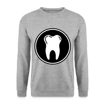 Symbole d'icône de dent - Sweat-shirt Unisexe - gris chiné - Devant - Alina (178cm) & Michal (187cm)