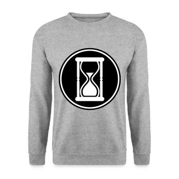 Sanduhr Symbol - Unisex Pullover - Weißgrau meliert - Vorne - Alina (178cm) & Michal (187cm)