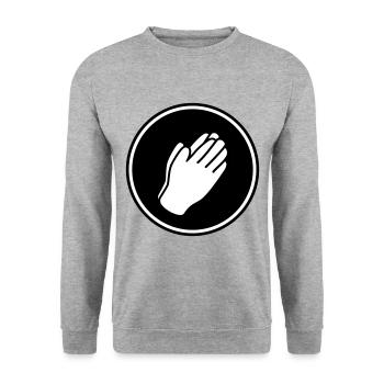 Hands icon - Unisex Sweatshirt - salt & pepper - Front - Alina (178cm) & Michal (187cm)