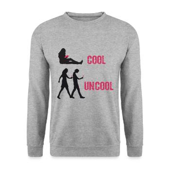 Book cool, Smartphone uncool - Unisex Sweatshirt - salt & pepper - Front - Alina (178cm) & Michal (187cm)