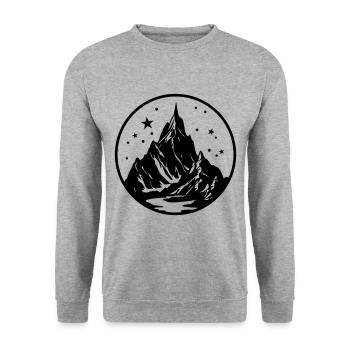 Mountains Silhouette Nature Symbol - Unisex Sweatshirt - salt & pepper - Front - Alina (178cm) & Michal (187cm)