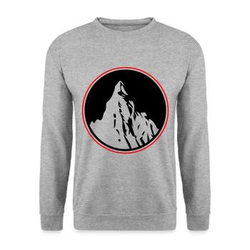 Berge Symbol Silhouette Natur - Unisex Pullover - Weißgrau meliert - Vorne - Alina (178cm) & Michal (187cm)