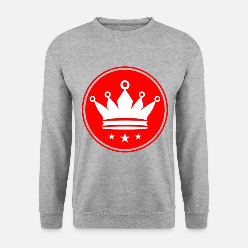 Krone Icon Symbol - Unisex Pullover - Weißgrau meliert