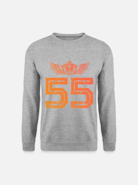 55 Couronne numérique - Sweat-shirt Unisexe - gris chiné