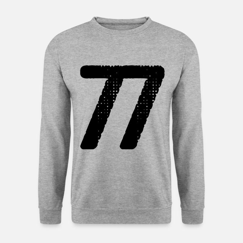 77 Zahl Trikot - Unisex Pullover - Weißgrau meliert