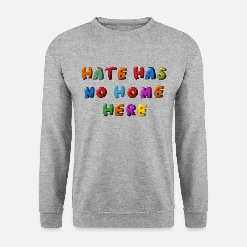 hate has no home here - Unisex Pullover - Weißgrau meliert