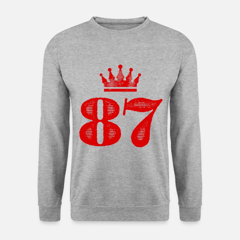 87 Number crown - Unisex Sweatshirt - salt & pepper
