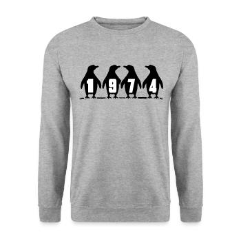 1973 Birthday Ice Baths Anniversary Winter Swimmers - Unisex Sweatshirt - salt & pepper - Front - Alina (178cm) & Michal (187cm)