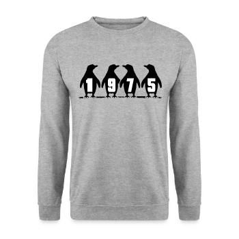 1975 Birthday Eisbader Jubilee Winter Swimmer - Unisex Sweatshirt - salt & pepper - Front - Alina (178cm) & Michal (187cm)